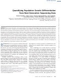 Cover page: Quantifying population genetic differentiation from next-generation sequencing data.