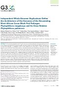 Cover page: Independent Whole-Genome Duplications Define the Architecture of the Genomes of the Devastating West African Cacao Black Pod Pathogen Phytophthora megakarya and Its Close Relative Phytophthora palmivora