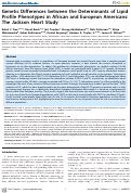 Cover page: Genetic Differences between the Determinants of Lipid Profile Phenotypes in African and European Americans: The Jackson Heart Study