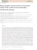 Cover page: Biogeography and speciation of terrestrial fauna in the south‐western Australian biodiversity hotspot