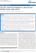 Cover page: The IGF1 small dog haplotype is derived from Middle Eastern gray wolves