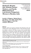 Cover page: Husband's Alcohol Use, Intimate Partner Violence, and Family Maltreatment of Low-Income Postpartum Women in Mumbai, India.