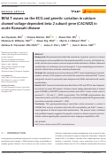 Cover page: Bifid T waves on the ECG and genetic variation in calcium channel voltage‐dependent beta 2 subunit gene (CACNB2) in acute Kawasaki disease