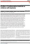 Cover page: Profiles of mathematical deficits in children with dyslexia