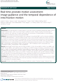 Cover page: Real-time prostate motion assessment: image-guidance and the temporal dependence of intra-fraction motion