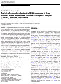 Cover page: Analysis of complete miochondrial DNA sequences of three members of the Montastraea annularis coral species complex (Cnidaria, Anthozoa, Scleractinia)