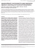Cover page: signatureSearch: environment for gene expression signature searching and functional interpretation