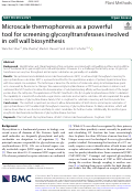 Cover page: Microscale thermophoresis as a powerful tool for screening glycosyltransferases involved in cell wall biosynthesis