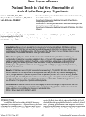 Cover page: National Trends in Vital Sign Abnormalities at  Arrival to the Emergency Department