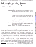 Cover page: Child mortality and cohort lifespan: a test of diminished entelechy.