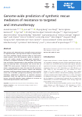 Cover page: Genome-wide prediction of synthetic rescue mediators of resistance to targeted and immunotherapy.