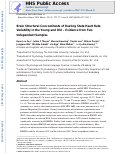 Cover page: Brain structural concomitants of resting state heart rate variability in the young and old: evidence from two independent samples.