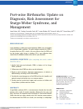 Cover page: Port-wine Birthmarks: Update on Diagnosis, Risk Assessment for Sturge-Weber Syndrome, and Management.