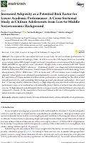 Cover page: Increased Adiposity as a Potential Risk Factor for Lower Academic Performance: A Cross-Sectional Study in Chilean Adolescents from Low-to-Middle Socioeconomic Background