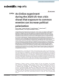 Cover page: An Online experiment during the 2020 US-Iran crisis shows that exposure to common enemies can increase political polarization.