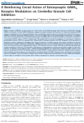 Cover page: A Reinforcing Circuit Action of Extrasynaptic GABAA Receptor Modulators on Cerebellar Granule Cell Inhibition