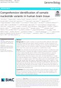 Cover page: Comprehensive identification of somatic nucleotide variants in human brain tissue