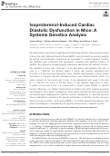 Cover page: Isoproterenol-Induced Cardiac Diastolic Dysfunction in Mice: A Systems Genetics Analysis.