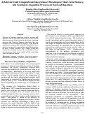 Cover page: A Behavioral and Computational Integration of Phonological, Short-Term Memory, and Vocabulary Acquisition Processes in Nonword Repetition