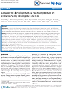 Cover page: Conserved developmental transcriptomes in evolutionary divergent species