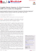 Cover page: Complete Genome Sequence of a Novel Coronavirus (SARS-CoV-2) Isolate from Bangladesh