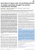 Cover page: Assessment of enzyme active site positioning and tests of catalytic mechanisms through X-ray–derived conformational ensembles