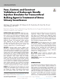 Cover page: Face, Content, and Construct Validations of Endoscopic Needle Injection Simulator for Transurethral Bulking Agent in Treatment of Stress Urinary Incontinence