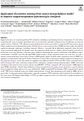 Cover page: Application of a remote-sensing three-source energy balance model to improve evapotranspiration partitioning in vineyards