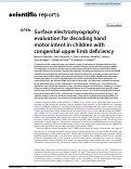 Cover page: Surface electromyography evaluation for decoding hand motor intent in children with congenital upper limb deficiency