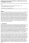 Cover page: Cooling capacity and acoustic performance of radiant slab systems with free-hanging acoustical clouds