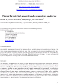 Cover page: Plasma flares in high power impulse magnetron sputtering