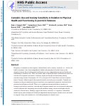 Cover page: Cannabis Use and Anxiety Sensitivity in Relation to Physical Health and Functioning in Post-9/11 Veterans