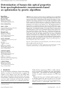 Cover page: Determination of human skin optical properties from spectrophotometric measurements based on optimization by genetic algorithms