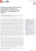 Cover page: Microbiota-Derived Short-Chain Fatty Acids Modulate Expression of Campylobacter jejuni Determinants Required for Commensalism and Virulence