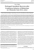 Cover page: Prolonged Anesthetic Recovery after Continuous Infusion of Midazolam in 2 Domestic Cats (Felis catus).