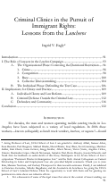 Cover page: Criminal Clinics in the Pursuit of Immigrant Rights: Lessons from the Loncheros