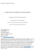 Cover page: Feeling known predicts relationship satisfaction