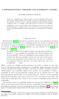 Cover page: A Representation Theorem for Possibility Models
