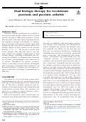 Cover page: Dual biologic therapy for recalcitrant psoriasis and psoriatic arthritis