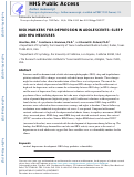 Cover page: Risk Markers for Depression in Adolescents: Sleep and HPA Measures