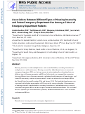 Cover page: Associations Between Different Types of Housing Insecurity and Future Emergency Department Use Among a Cohort of Emergency Department Patients.