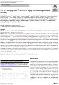 Cover page: Tau PET imaging with 18F-PI-2620 in aging and neurodegenerative diseases