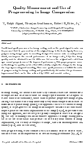 Cover page: Quality Measurement and Use of Pre-processing in Image Compression