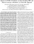 Cover page: Impact of COVID-19 Pandemic on Sleep Including HRV and Physical Activity as Mediators: A Causal ML Approach