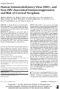 Cover page: Human Immunodeficiency Virus (HIV)- and Non-HIV-Associated Immunosuppression and Risk of Cervical Neoplasia.