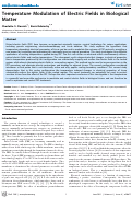 Cover page: Temperature Modulation of Electric Fields in Biological Matter