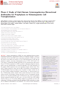 Cover page: Phase 2 Study of Anti-Human Cytomegalovirus Monoclonal Antibodies for Prophylaxis in Hematopoietic Cell Transplantation