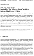 Cover page: Landslide: The “Obama Surge” and the Future of California Politics