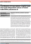 Cover page: Coordination of transcription-coupled repair and repair-independent release of lesion-stalled RNA polymerase II.