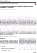 Cover page: Technological transformation and changing social relations in the ring seine fishery of Kerala, India.